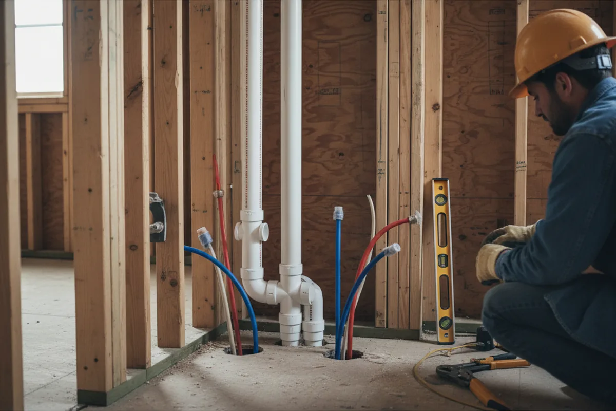 Drain and supply rough-in during Drain Cleaning in Rimforest